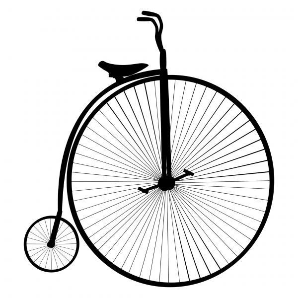 Impresso em Tela para Quadros Bicicleta Penny-farthing Preta I - Afic1298