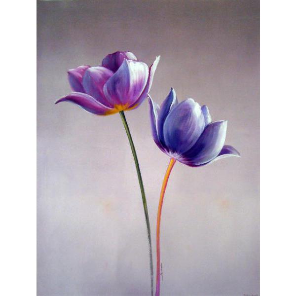 Gravura para Quadros Alto Brilho Floral Cor Lilas - 50x70 Cm