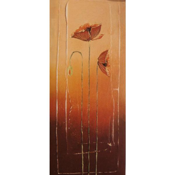 Gravura para Quadros Floral Papoula Marrom - Ncn4655 - 20x50 Cm