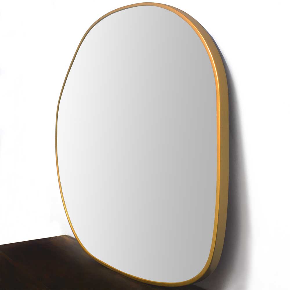 Moldura Org�nica Mdf Laqueada Dourada Brilho para Espelhos V�rias Medidas