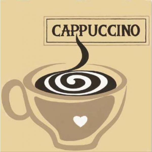 Gravura para Quadros Decorativos Xcara com Cappuccino - Ncn4829-3 - 30x30 Cm