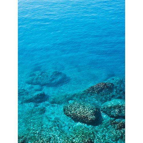 Tela para Quadros Mar Azul Turquesa Transparente e Pedras - Afic18663