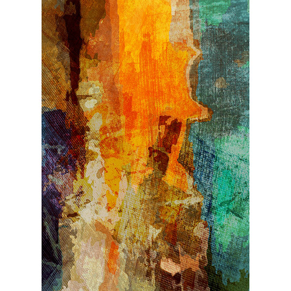Tela para Quadro Decorativo Abstrato Vertical Colorido - Afic17973
