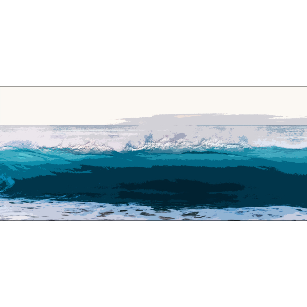 Tela para Quadros Abstrato Ondas do Mar Azul - Afic11556