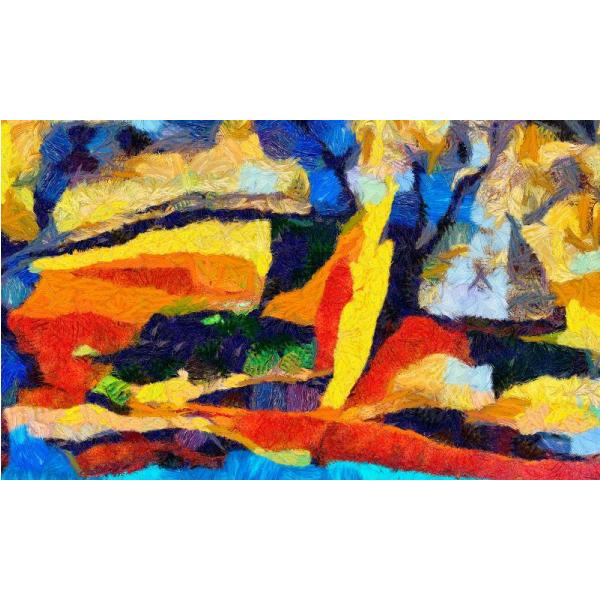Gravura para Quadros Abstrato Pintura Multicolorida I - Afi4570