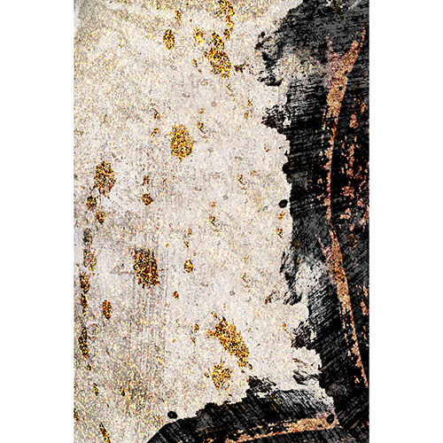 Gravura para Quadros Arte Abstrata Decorativa Tons Preto e Dourado I - Afi22048