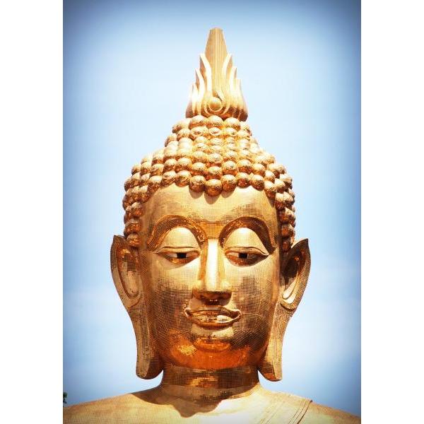 Impressão em Tela Amuleto para Quadros Rosto Buda Dourado - Afic291