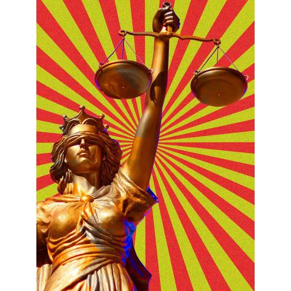 Gravura para Quadros Justiça Cega Multicolorida - Afi4537