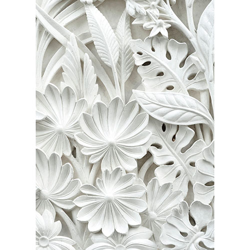 Gravura para Quadros Decorativo Folhas Branca 3d I - Afi19990