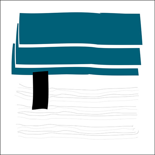 Gravura para Quadros Abstrato Paralelo Horizontal Azul e Linhas - Afi17703