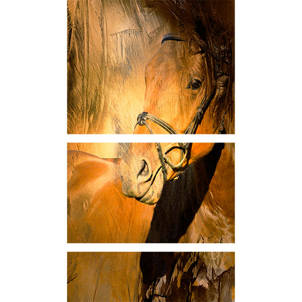 Gravura para Quadros Recortada Perfil Cavalo Detalhes Abstrato - Afi17416a - 100x180 Cm