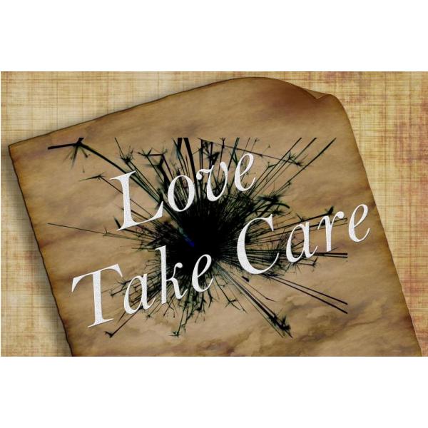 Impressão em Tela para Quadros Frase Love Take Care - Afic4431