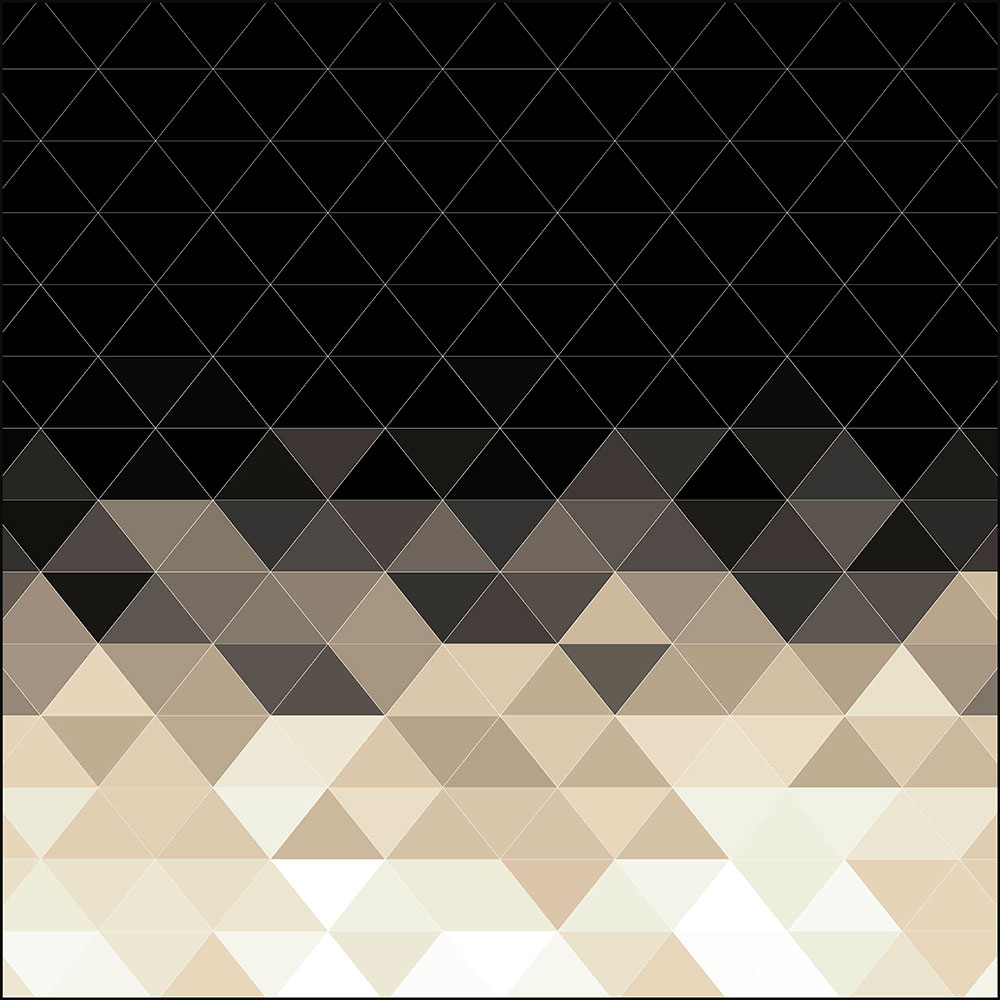 Tela para Quadros Mosaico Tringulos Preto Marrom e Nude - Afic13469