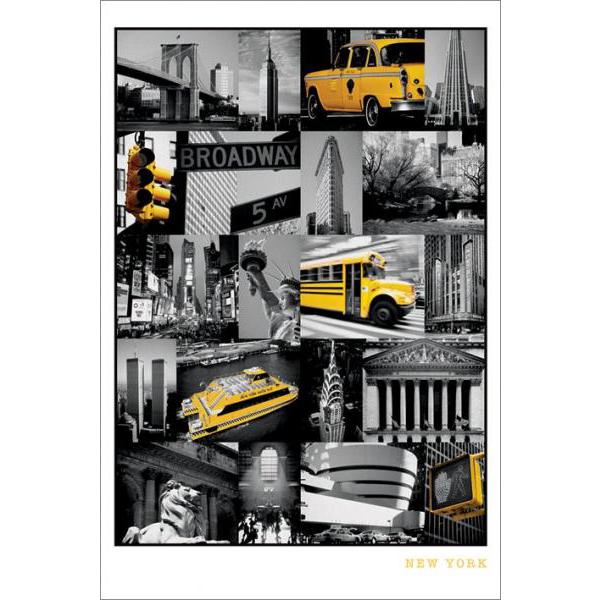 Gravura para Quadros Decorativos New York Txi Amarelo Pp32632 - 60x90 Cm