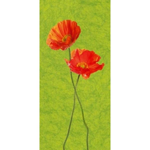 Gravura para Quadros Silhueta Floral Vermelha - Dn257 - 30x70 Cm