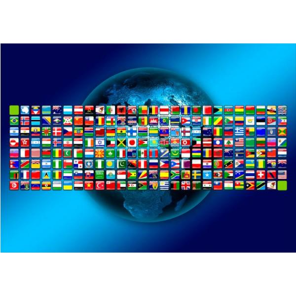 Impressão em Tela para Quadros Pôster Mapas Bandeiras Mundial - Afic4311