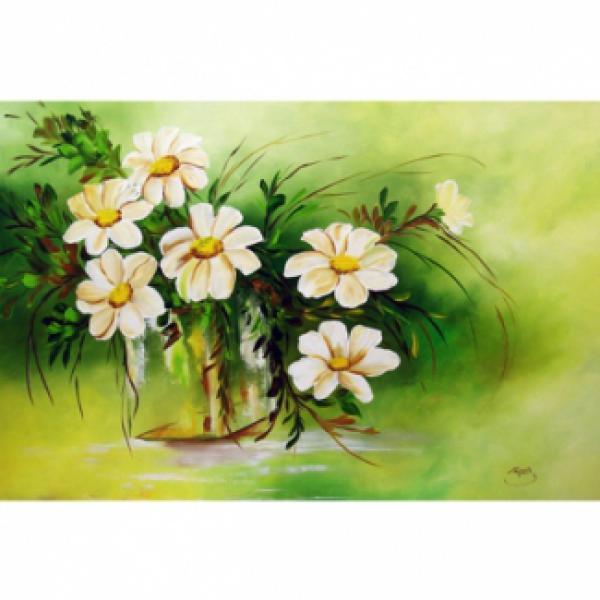 Pintura em Painel Floral R044 - 130X80 CM