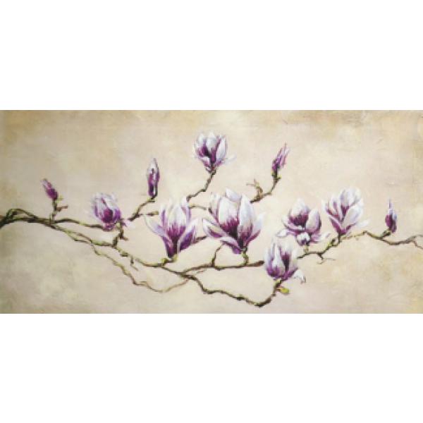 Gravura para Quadros Floral Flores Roxa - Ncn4560 - 100x50 Cm