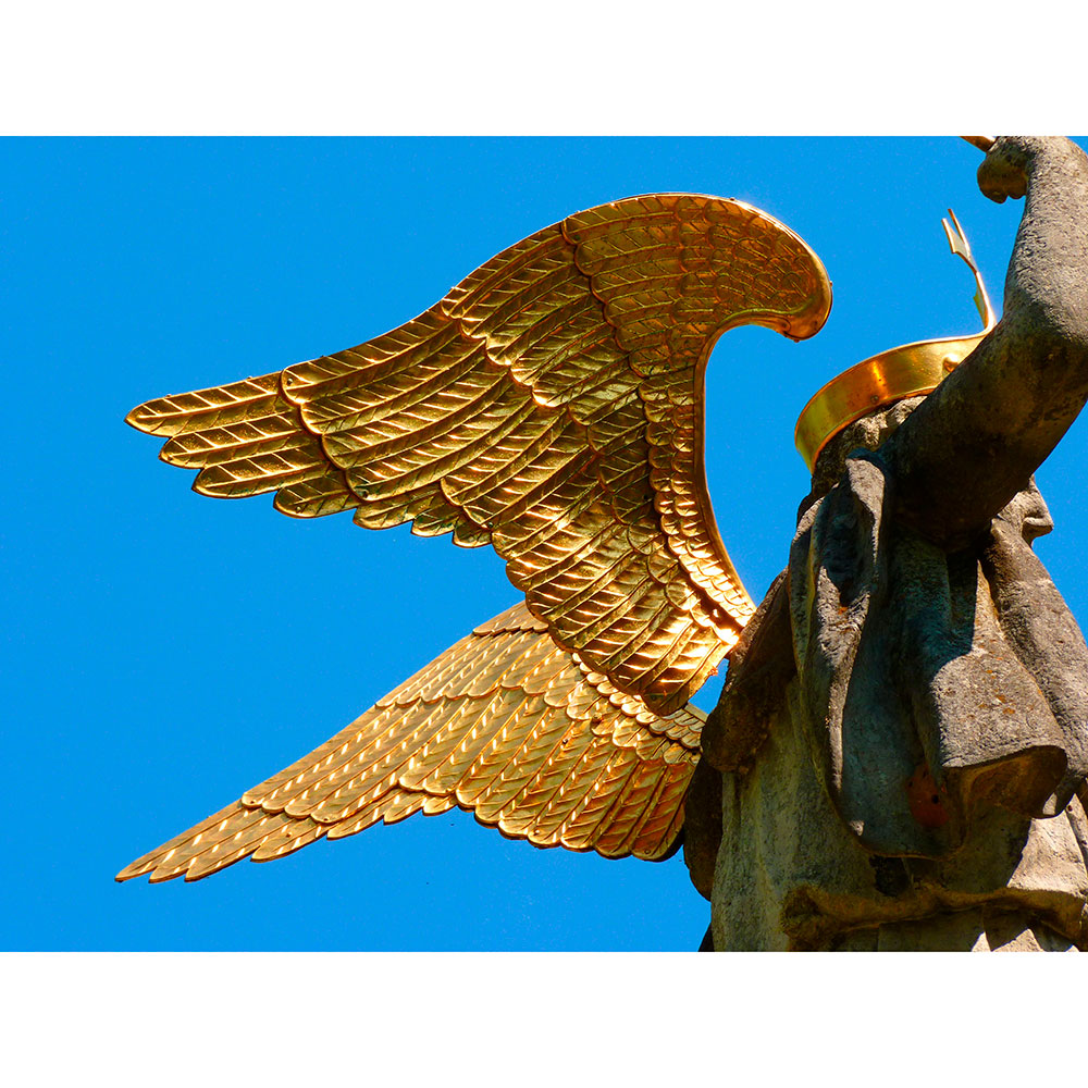 Tela para Quadros Insigth Monumento Asas Dourada - Afic13491 - 140x100 Cm