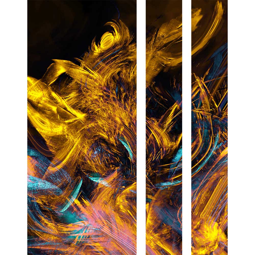 Tela para Quadros Recortada Abstrato Tons Dourado - Afic14965a - 110x140 Cm