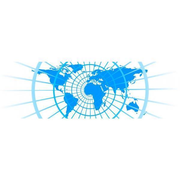Impressão em Tela para Quadros Decorativo Mapa Mundi Azul - Afic4307