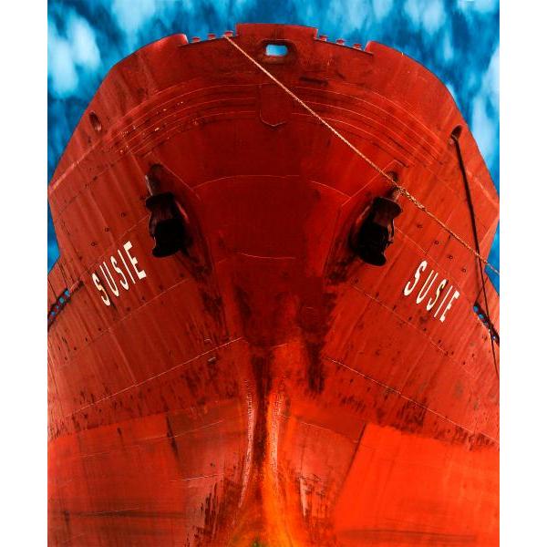 Gravura para Quadros Navio Vermelho Cargueiro - Afi1130 - 61x74 cm