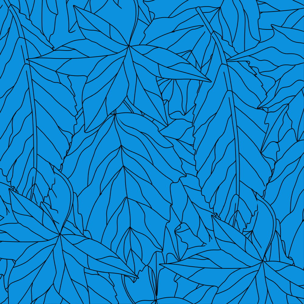 Tela para Quadros Arte Folhas Azul - Afic11207