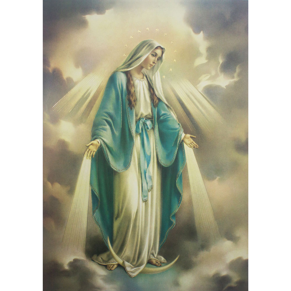 Gravura para Quadros Religioso Mãe Maria Iluminando - 614cr12 - 49x68 Cm