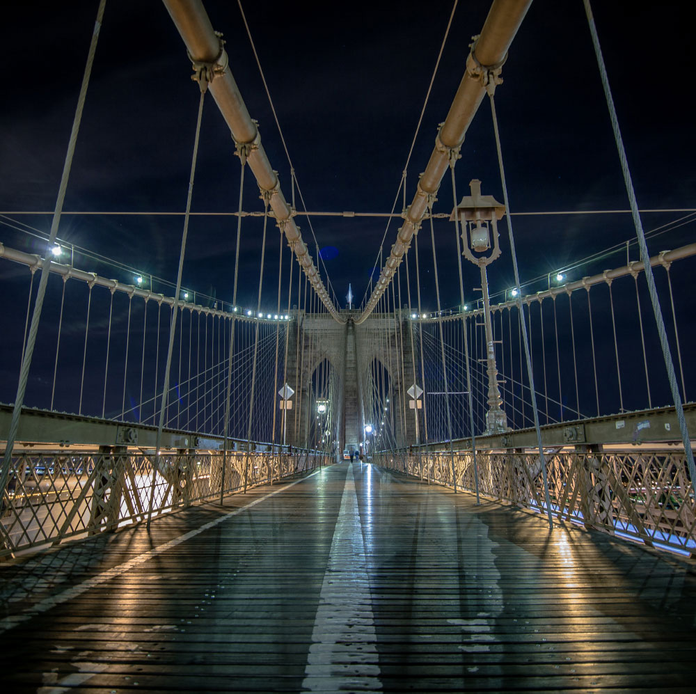 Tela para Quadros Arquitetura Ponte de Brooklyn - Afic12536