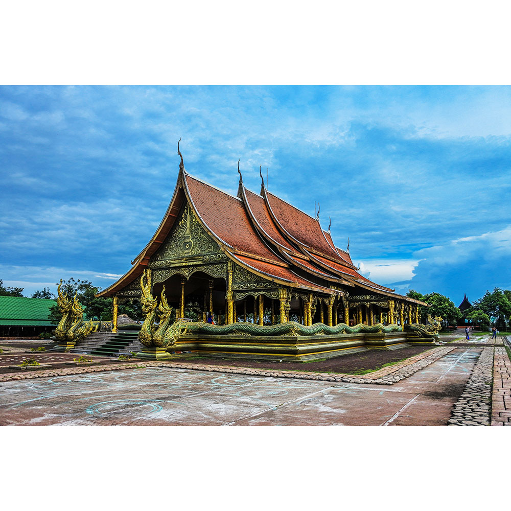Tela para Quadros Arquitetura Templo de Sirindhorn Wararam Phu Prao, Tailndia I - Afic13550 - 120x80 Cm