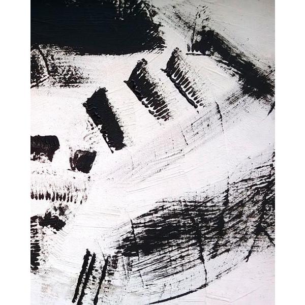 Gravura para Quadros Abstrato Rabisco Preto com Fundo Branco - 40x50 cm