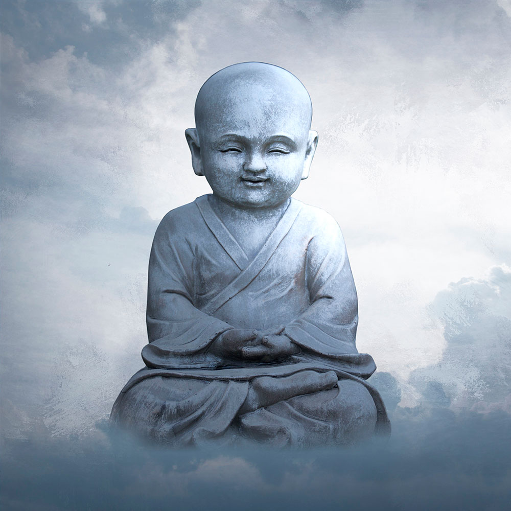 Tela para Quadros Meditação Budista Fundo Abstrato - Afic13835