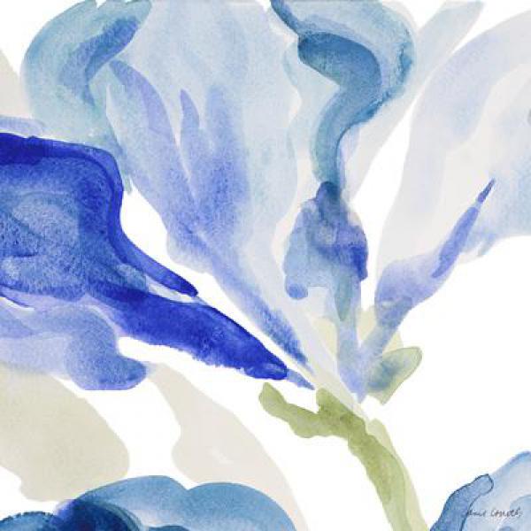 Gravura para Quadros Painel Flor Azul - 10833b-12 - 30x30 Cm