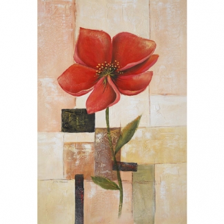 Gravura para Quadros Desing Floral Vermelha - 9935123 - 50x70 Cm