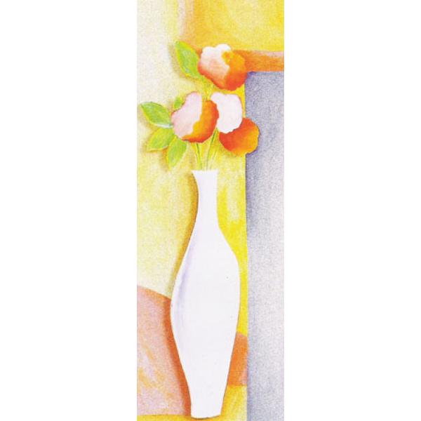 Gravura para Quadros Vaso Abstrato Floral - Ncn3274 - 25x70 Cm