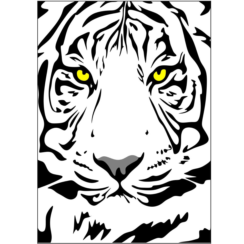 Gravura para Quadros Belssima Face do Tigre do Continente Asitico - Afi6631