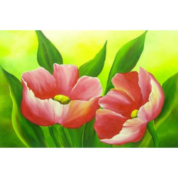 Pintura em Painel Floral R062 - 130X80 CM