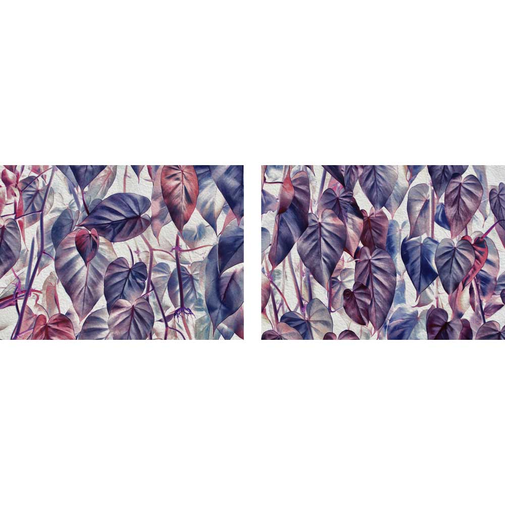 Tela para Quadros Recortada Folhas de Jiboia Coloridas Por Dorival Moreira - Aficdm198a 145x50 Cm