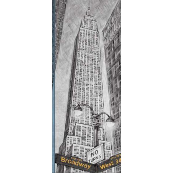 Gravura para Quadros Decorativos Cidade de Nova York com As Ruas Broadway X West 34 - Ncn4807 - 20x50 Cm