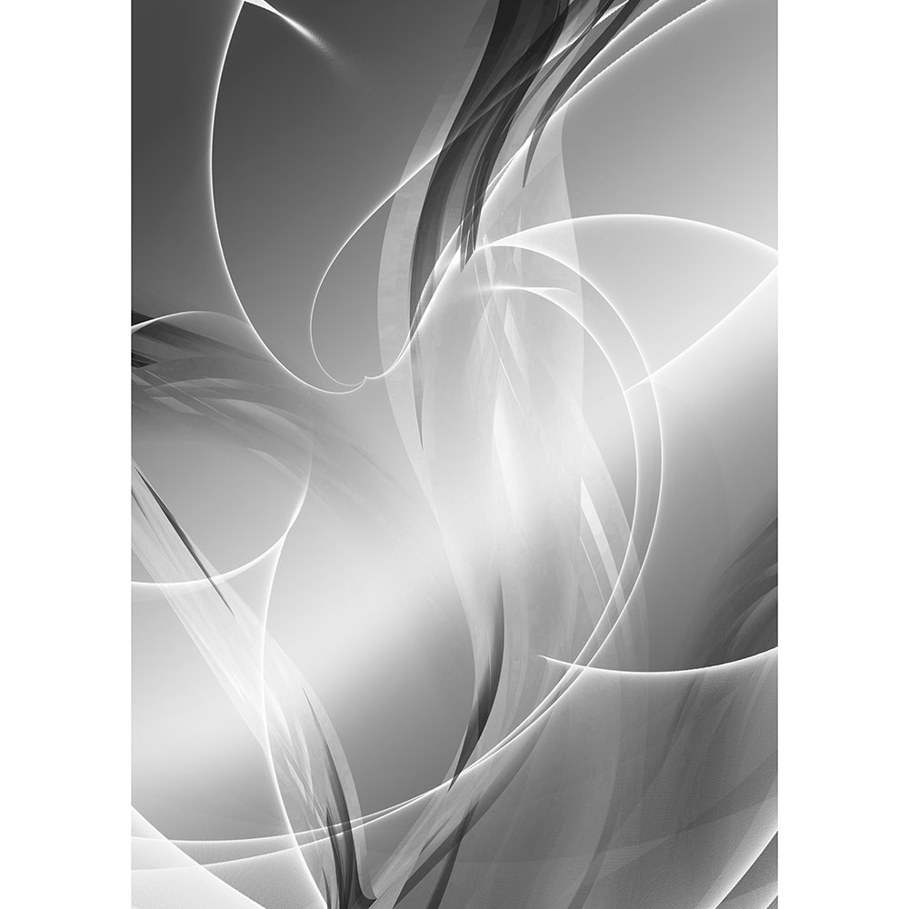 Tela para Quadros Abstrato Ondas Preto e Branco - Afic13184