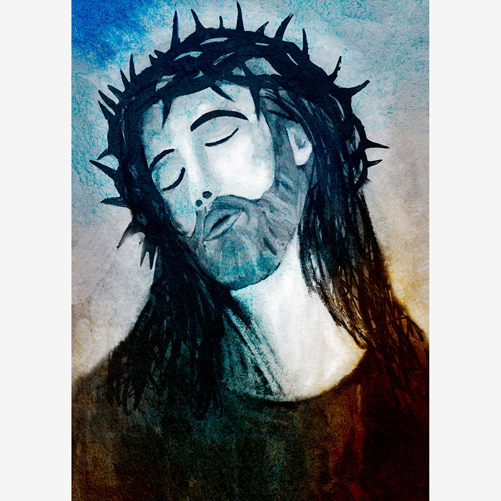 Gravura para Quadros Rosto de Cristo com Coroa de Espinhos - Afi13838