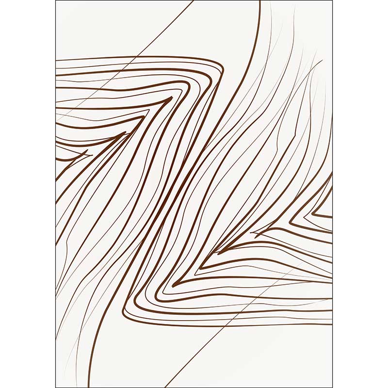 Tela para Quadros Decorativo Abstrato Linhas Marrom - Afic17066