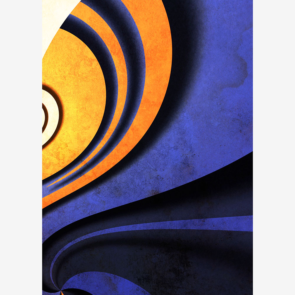 Gravura para Quadros Arte Abstrata Azul e Amarela - Afi13806