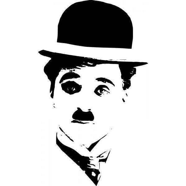 Impressão em Tela para Quadros Ídolos Charlie Chaplin - Afic2640 - 40x70 Cm