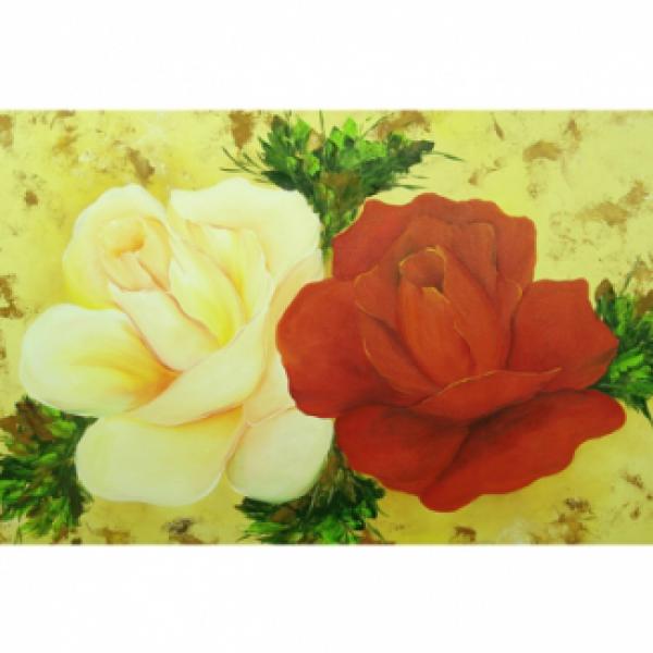 Pintura em Painel Floral R028 - 130X80 CM