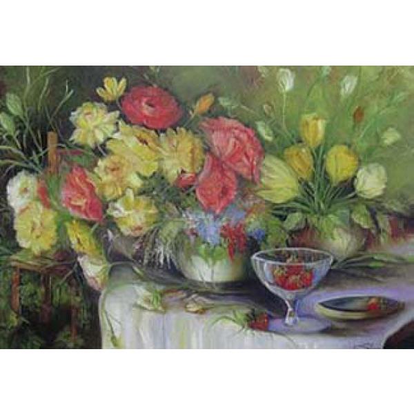 Gravura para Quadros Painel Floral - 10008 - 92x62 Cm
