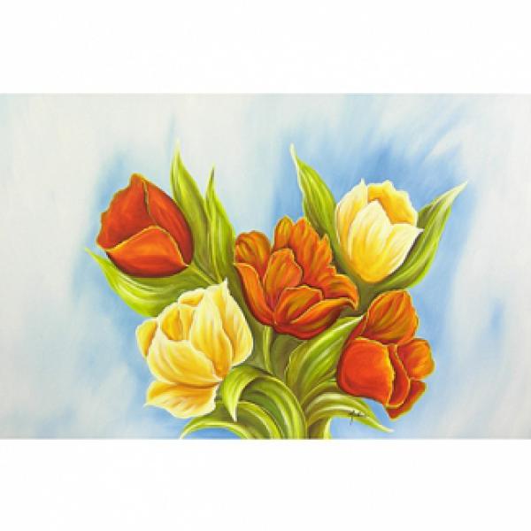 Pintura em Painel Floral Tg800 - 110x70 Cm