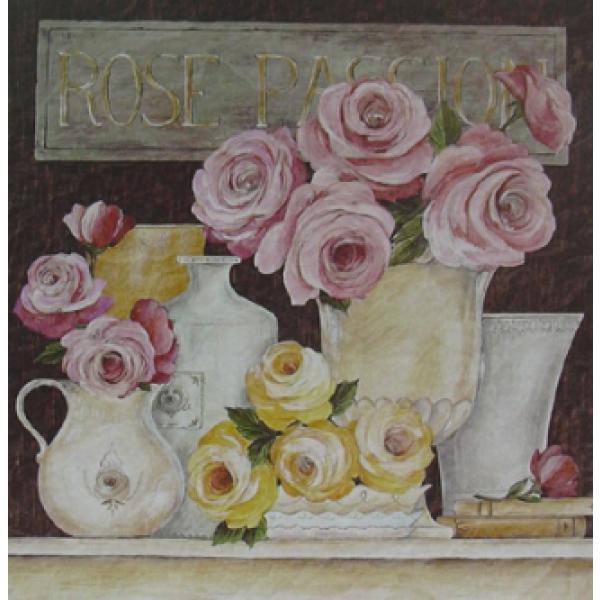 Gravura para Quadro Vaso Decorativo Floral - Ncn4064/1 - 20x20 Cm