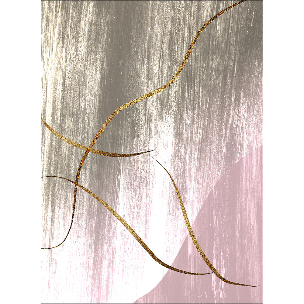 Gravura para Quadros Abstrato Cores Linhas Douradas I - Afi13013