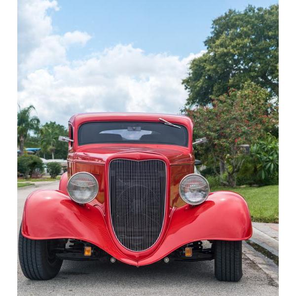 Impressão em Tela para Quadros Decorativos Frente Antique Car Vermelho - Afic1428
